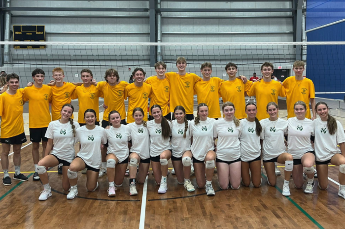 Senior Girls and Boys teams in championship shirts