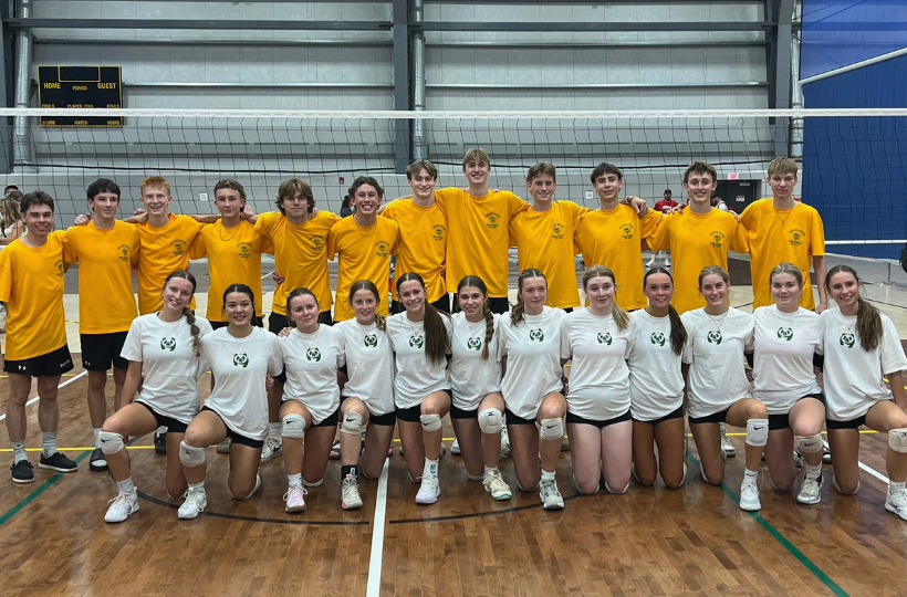 Senior Girls and Boys teams in championship shirts