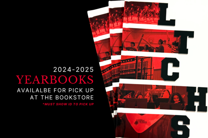 Yearbook cover. LTCHS Red, black and white