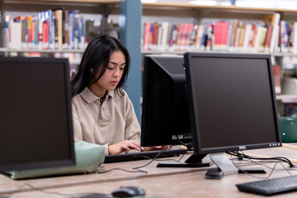 Student Working on a computer