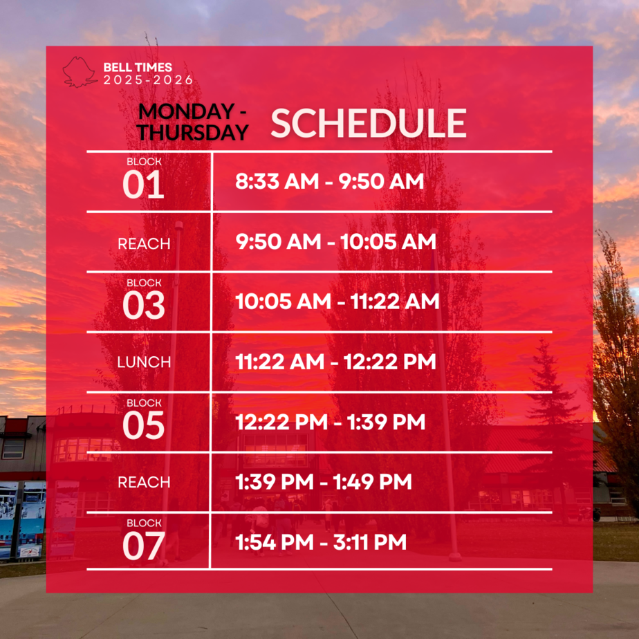 Monday - Thursday bell schedule