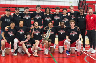 Senior Boys Basketball Team with Tournament Trophy